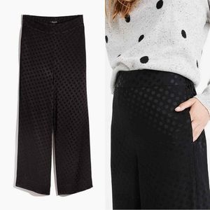 Madewell, drapery Jacquard Huston elastic waist polka dot pants, size S